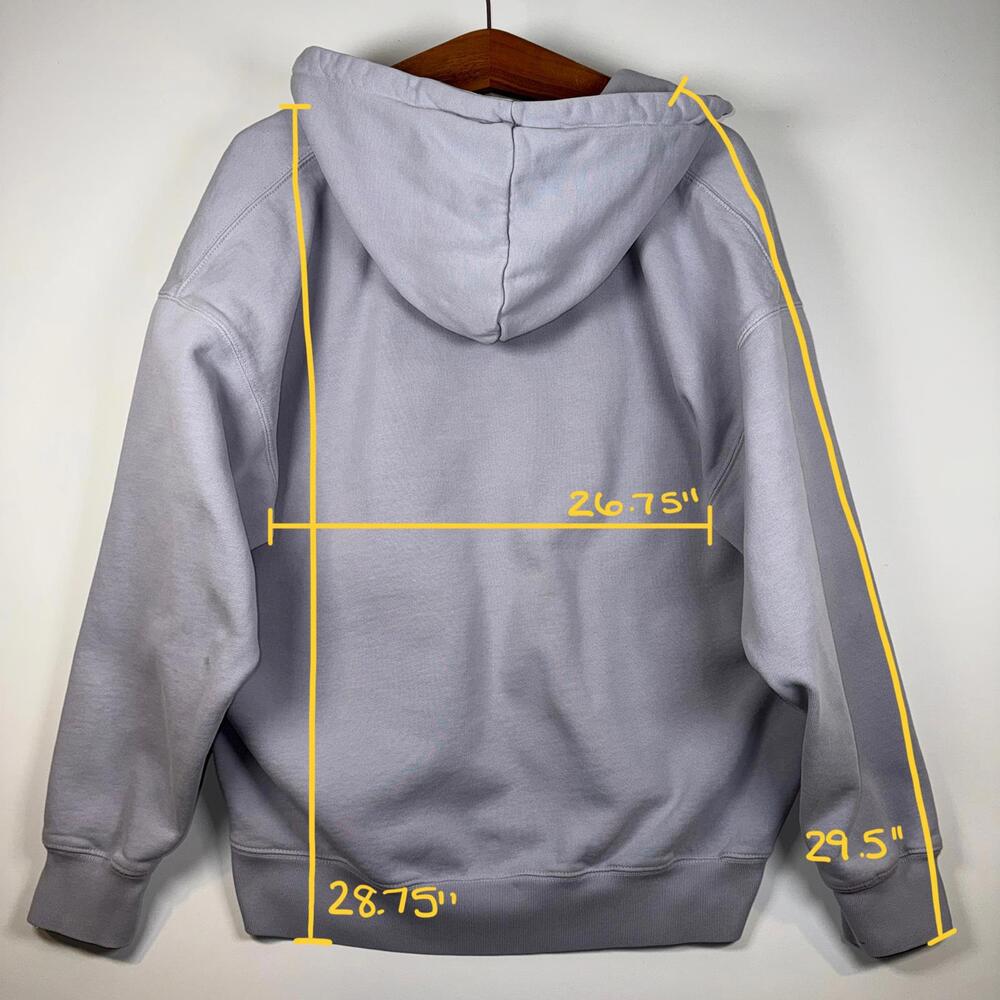 Brandy Melville Full Zip Blue Grey Oversized Hoodie XL - Picture 7 of 8